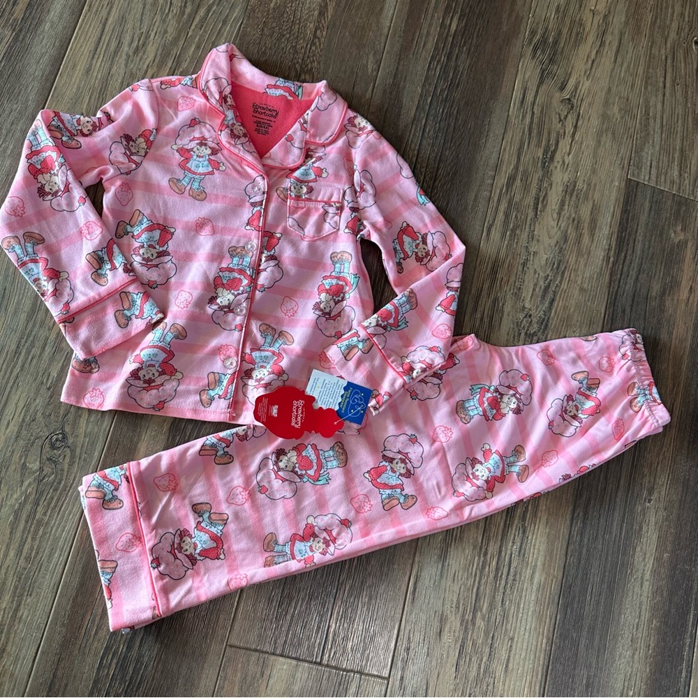 Strawberry Shortcake girls 2 piece pajama set 6/6X pink NEW long sleeve